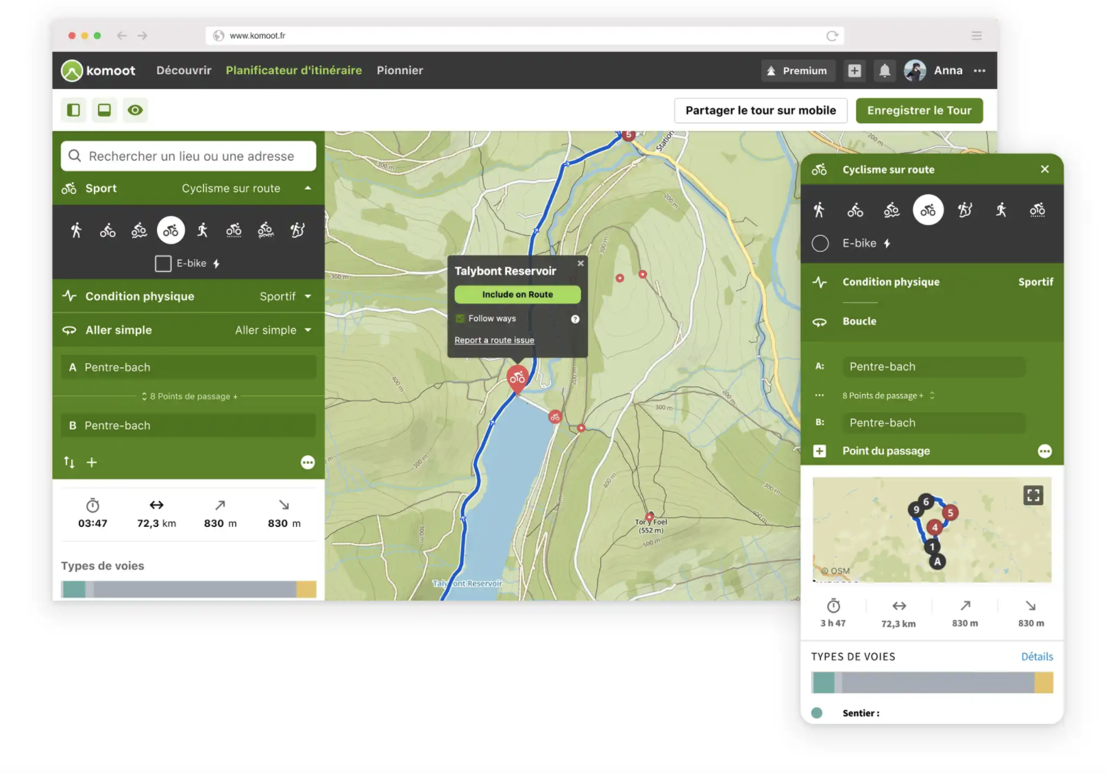 application komoot garmin